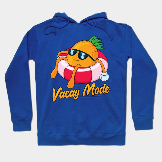 Vacay Mode Pineapple Cartoon Hoodie by Mandra